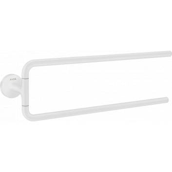 Double hanger for bath towel, AXOR Universal Circular - White Matt 