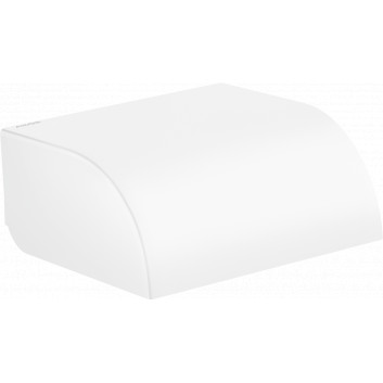 Toilet paper holder with cover, AXOR Universal Circular - White Matt