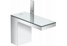 Single lever washbasin faucet 110 with pop-up waste Push-Open, AXOR MyEdition - Chrome/Lustrzane Glass 