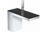 Single lever washbasin faucet 110 with pop-up waste Push-Open, AXOR MyEdition - Color wykończenia Chrome/Czarne Glass 