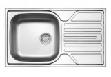 Zlewozmywak steel Deante Legato 76x43,5 cm, 1-komorowy z ociekaczem - satyna