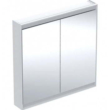 Cabinet with mirror z ComfortLight i dwojgiem door, montaż wall mounted, height 90 cm, Geberit ONE - Aluminium anodyzowane 