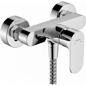 Single lever shower mixer, wall mounted, Hansgrohe Rebris S - Chrome