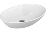 Countertop washbasin Vitra Geo Oval, 60x38 cm, without tap hole, white