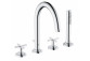 Mixer bath and shower, 4-otw, KLUDI NOVA FONTE Classic - Chrome