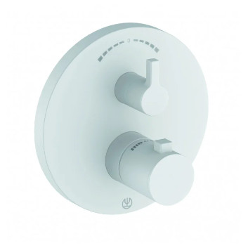 Concealed mixer bath and shower with thermostat, KLUDI NOVA FONTE Puristic - White mat 