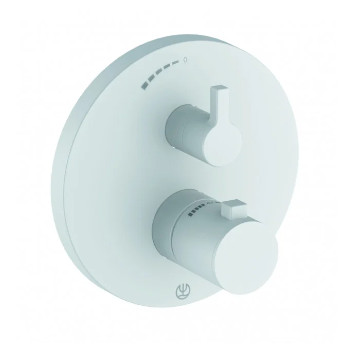 Concealed mixer shower with thermostat, KLUDI NOVA FONTE Puristic - White mat