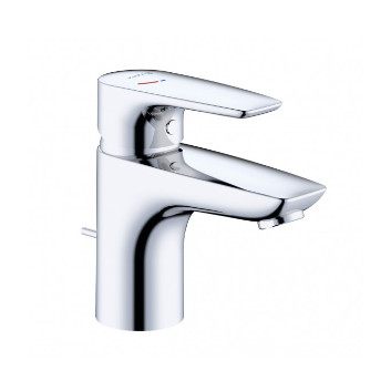 Single lever washbasin faucet 75, with overflow, KLUDI PURE&SOLID - Chrome