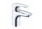 Single lever washbasin faucet 75, with overflow, KLUDI PURE&SOLID - Chrome
