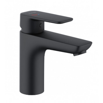 Single lever washbasin faucet 100, bez zestawu odpł, KLUDI PURE&STYLE J XL - Black mat 