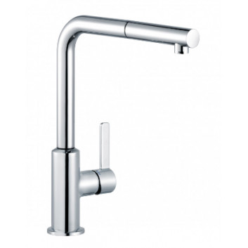 Single lever kitchen faucet, with pull-out spray, KLUDI L-INE S - Chrome
