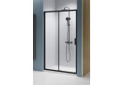 Door shower for recess installation Radaway Premium Pro Black DWJ 100 cm, left version, glass transparent, profil black