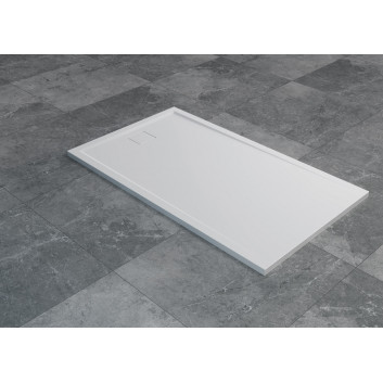 Shower tray z konglomeratu SanSwiss Livada W20AS rectangular 120x80 cm - white