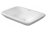 Washbasin z głeboką misą Duravit PuraVida countertop washbasin, 70x45 cm, bez półki na baterię, bez otworów na baterię, White Al