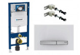 Concelaed frame Geberit Duofix H112 + wall anchoring + Flush button Geberit Sigma 50 white-chrome