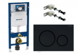 Concelaed frame Geberit Duofix H112 + wall anchoring + Flush button Geberit Sigma 20 black mat