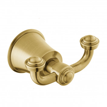 Double hook, Omnires Art Line - Brushed brass