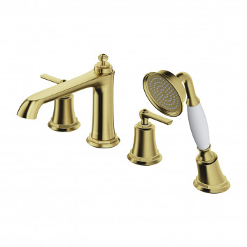 4-hole bath mixer, Omnires Armance - Brushed brass