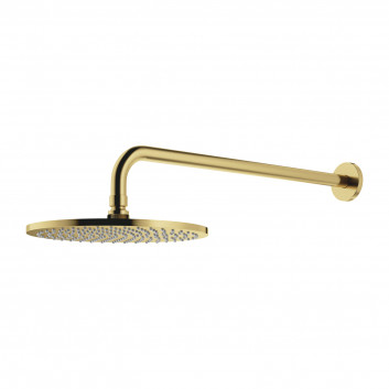 Overhead shower with arm, ø25 cm, Omnires Slimline - Brushed brass