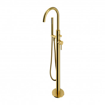 Freestanding bath mixer, Omnires Y - Brushed brass