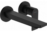 Single lever washbasin faucet with spout 20 cm, wall mounted, concealed, Hansgrohe Rebris E - Black Matt
