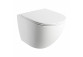 Bezkołnierzowa bowl toilette hanging with soft-close WC seat, 49x37 cm, Omnires Ottawa - White mat 