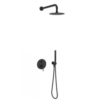 Set prysznicowo-wannowy Excellent Pi, concealed, 2 wyjścia wody, overhead shower 200mm, black mat