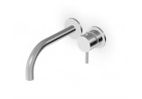 2-hole, single lever washbasin faucet concealed of stainless steel with aerator, Zucchetti - Brushed steel 