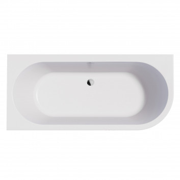 Corner bathtub acrylic with integrated cover (left version)