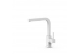 Mixer single lever with pull-out spray kuchenną, Tres Cocina - White matt 
