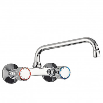 Mixer two-handle wall mounted kitchen, Tres Cocina - Chrome