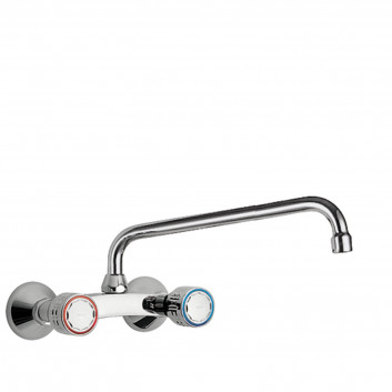 Mixer two-handle wall mounted kitchen, Tres Cocina - Chrome