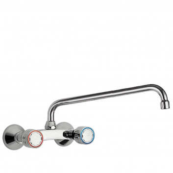 Mixer two-handle wall mounted kitchen, Tres Cocina - Chrome