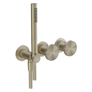 3-hole bath mixer Gessi Origini, concealed, 2 wyjścia wody, spout 158-188mm, chrome