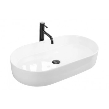 Countertop washbasin 71x38,5 cm, oval, Rea Nadia - White