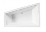 Asymmetric bathtub Besco Intima, 180x125cm, left version, acrylic, white