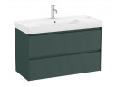 Set łazienkowy Unik 2 100cm z umywalką i 2 szufladami, dark green mat