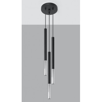 Lampa hanging Sollux Ligthing LOOPEZ 1, GU10 40W, black/miedź