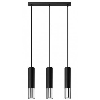 Lampa hanging Sollux Ligthing LOOPEZ 3P, GU10 3x40W, 3x12W LED, black/chrome