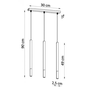 Lampa hanging Sollux Ligthing MOZAICA 3L, G9 3x12W LED, black/gold