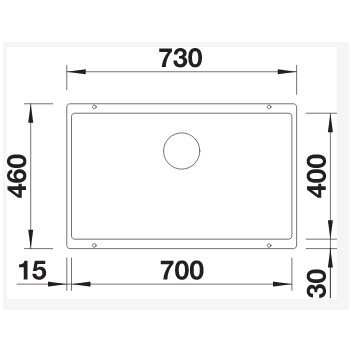 Blanco LEMIS 45 S-IF MINI 605x500mm, z korkiem automatycznym, steel