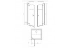 Door shower for recess installation Radaway Essenza Pro DWJ 110, right, 1100x2000mm, profil brushed nickel