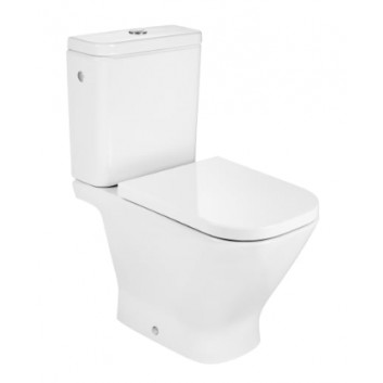 Close-coupled wc WC Roca Gap Rimless Round, 65,5x37cm, bez kołnierza, drain double, white