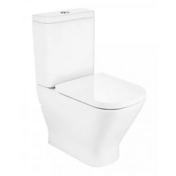 Close-coupled wc WC Roca Gap Rimless Square, 65x36.5cm, drain double, white