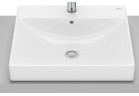 Countertop washbasin Roca 50 cm, rectangular with tap hole, FINECERAMIC - White
