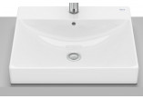 Countertop washbasin Roca 50 cm, rectangular without tap hole, FINECERAMIC - White