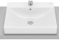 Countertop washbasin Roca 50 cm, rectangular without tap hole, FINECERAMIC - White