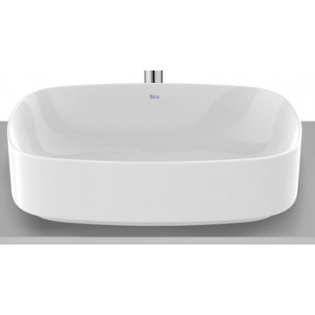 Countertop washbasin Roca 60 cm, rectangular, with tap hole, FINECERAMIC - White