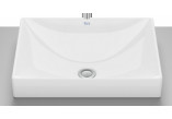 Countertop washbasin Roca 50 cm, oval, without tap hole, FINECERAMIC - White
