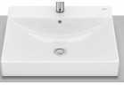 Countertop washbasin Roca 50 cm, rectangular, with tap hole, FINECERAMIC - White